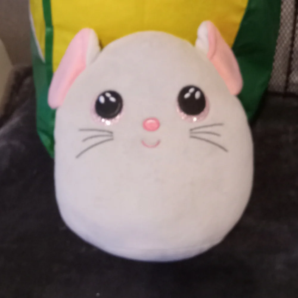 Ty Catnip Grey Mouse Plush Glitter Eyes 8”